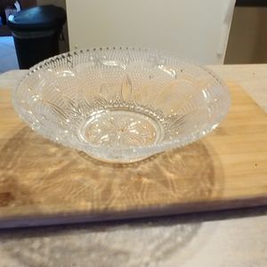 Glass cut serving bowl